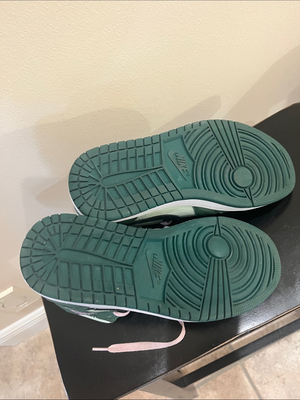 Mid-Top Sneakers in Mint Green, Black & Pink Laces - Picture 11 of 11